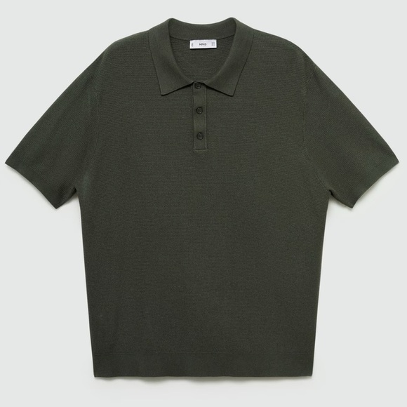 Mango Other - Mango Forest Green Knit Polo Shirt for Men Size L